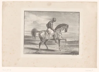 Homme à cheval dans le désert