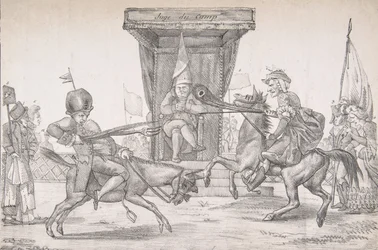 Duel polémique entre Lady Quotidienne et Sir Journal de Paris, 1821