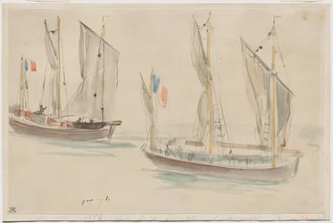 Deux bateaux au port de Dieppe