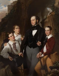 Portrait de Laurence Davidson et de ses trois fils