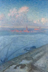 La ville au coucher du soleil