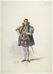 Btv1b84558104 01 - Saint-Saëns - Henry VIII - Maquettes de costumes - Lacoste - 1. Le duc de Norfolk