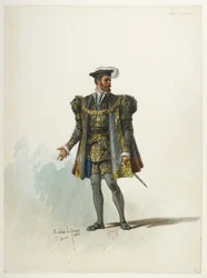Btv1b84558104 05 - Saint-Saëns - Henry VIII - Maquettes de costumes - Lacoste - 5. Seigneur