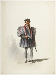 Btv1b84558104 07 - Saint-Saëns - Henry VIII - Maquettes de costumes - Lacoste - 7. Seigneur