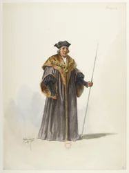 Btv1b84558104 09 - Saint-Saëns - Henry VIII - Maquettes de costumes - Lacoste - 9e Huissier
