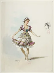 Btv1b84558104 45 - Saint-Saëns - Henry VIII - Maquettes de costumes - Lacoste - 45. Costume et coiffe