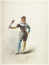 Btv1b84558104 75 - Saint-Saëns - Henry VIII - Maquettes de costumes - Lacoste - 71. Le fou du roi