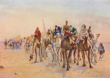 Pèlerinage à la Mecque (lithographie couleur)