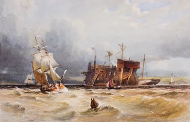 Une épave, vers 1850