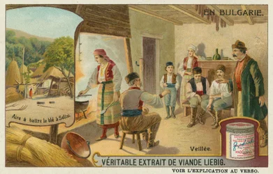 Une veillée et le battage du blé à Secke