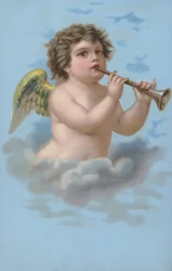 Chérubin jouant de la trompette