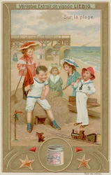 Enfants Jouant avec un Train Jouet
