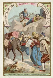 Chrétiens cherchant refuge dans les montagnes de Crète, Guerre gréco-turque, février 1897
