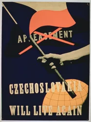 La Tchécoslovaquie revivra", affiche de la Seconde Guerre mondiale (lithographie couleur)