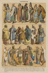 Hébreux (lithographie en couleur)