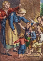 Le Petit Poucet (lithographie en couleur)