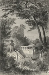 Jardin chinois moderne (gravure)
