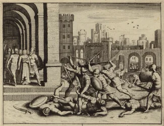 Meurtre de Hamor et Sichem par Siméon et Lévi en vengeance du viol de leur sœur Dina