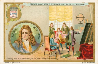 Liebniz, carte de Liebig, début du 20e siècle (chromo)