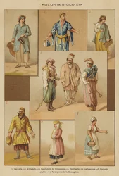 Pologne XIXe siècle (lithographie en couleur)