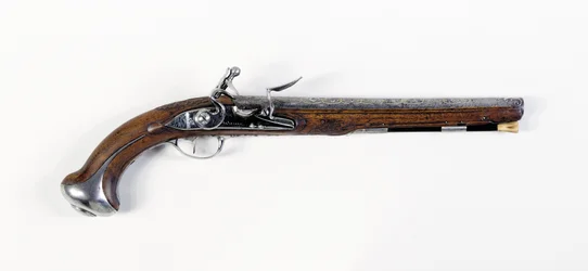 Paire de pistolets de selle montés en acier Lafayette-Washington, vers 1775-76