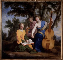 Représentation des trois Muses Melpomène, Erato et Polymnie