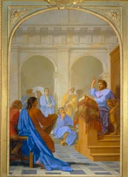 Saint Bruno enseigne la théologie dans les ecoles de Reims - Saint Bruno teaching theology in the schools of Rheims ...