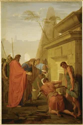 Darius ouvre le tombeau de Nitocris, reine de Babylone (peinture sur toile)