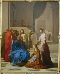 Jésus dans la maison de Marthe et Marie (peinture sur toile)