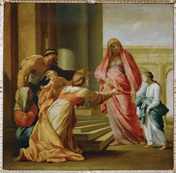 La Vierge Marie amenée au temple (peinture sur toile)