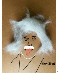 Albert Einstein (dessin collage)