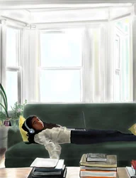 Ava On Couch, Brooklyn (art numérique)