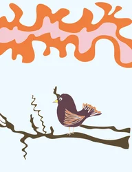 Bird On Branch, 2015 (dessiné à la main sur un iPad avec un crayon Apple)