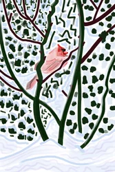 Cardinal dans la neige (art numérique)