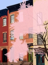 Cherry Blossoms, 7th Street, 2025 (art numérique)