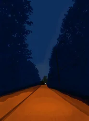 Chemin de terre la nuit, Brooklyn (art numérique)