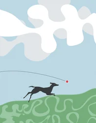 Dog Chasing a Ball, 2015 (dessiné à la main sur un iPad avec un crayon Apple)