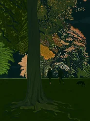 Dog Walk At Night (art numérique)