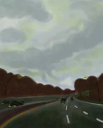 Driving the Long Island Expressway, 2017 (dessiné à la main sur un iPad avec un Apple pencil)