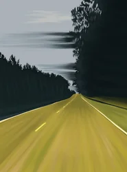Conduite vers Columbia, Caroline du Sud, 2025 (art numérique)