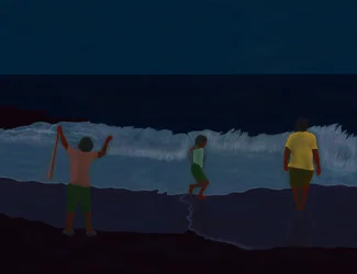 Final fire Island Beach At Night (art numérique)