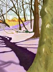 Colline avec crocus, Prospect Park (art numérique)