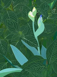 Iris et hortensia, 2025 (art numérique)