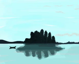 Lake In Maine, 2015 (dessiné à la main sur un iPad avec un crayon Apple)