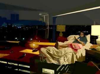 Richmond, Virginie, Hôtel de nuit, 2025 (art numérique)