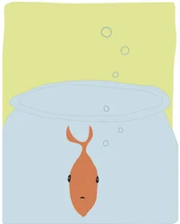 Single Goldfish In Bowl, 2015 (dessiné à la main sur un iPad avec un crayon Apple)
