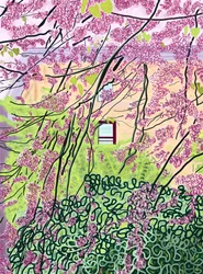 Arbres printaniers et immeuble d