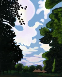 Tente et ciel, Prospect Park 2018 (dessiné à la main sur un iPad avec un crayon Apple)