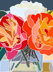 Trois pivoines, 2025 (art numérique)