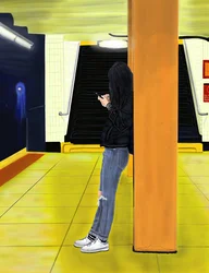 Waiting For the F Train, Brooklyn (art numérique)